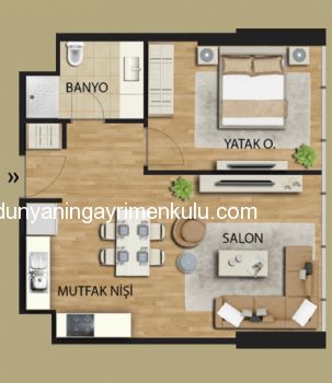 KADIKÖY TEKNİK YAPI UPLIFE PROJESİNDE 1+1 SATILIK DAİRE