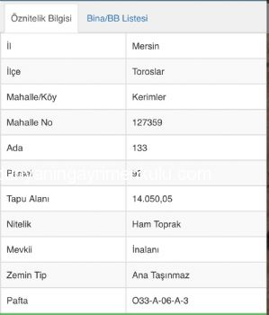 MERSİN TOROSLAR KERİMLER KÖYÜNDE SATILIK TARLA